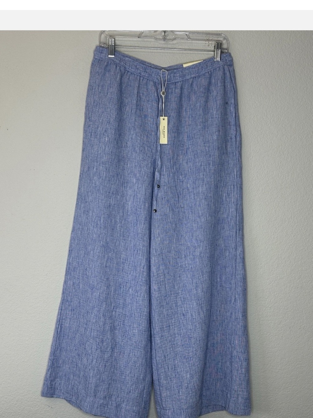 Max Studio Wide-Leg drawstring Linen-Blend Pants